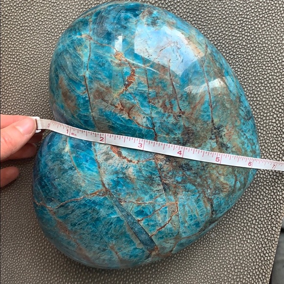 Beautiful blue stone heart decor object - Picture 5 of 5